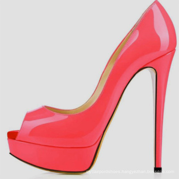 2021  12 cm up super high platform peep toe patent PU  leather women pump shoes evening party nightclub shoes